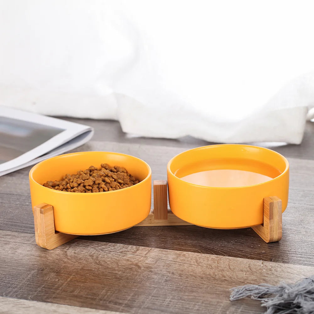 Ceramic Cat and Dog Bowl